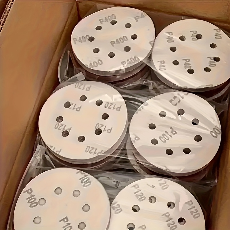 Random Orbital Sander - 5인치 8홀 사포 100개 - 60/80/100/150/180/240/320/400/600/800/1000
