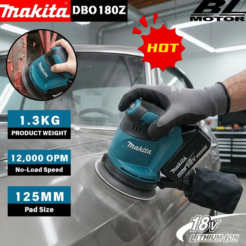 Random Orbital Sander - 마키타 DBO180Z 18V 브러시리스 무선 디스크