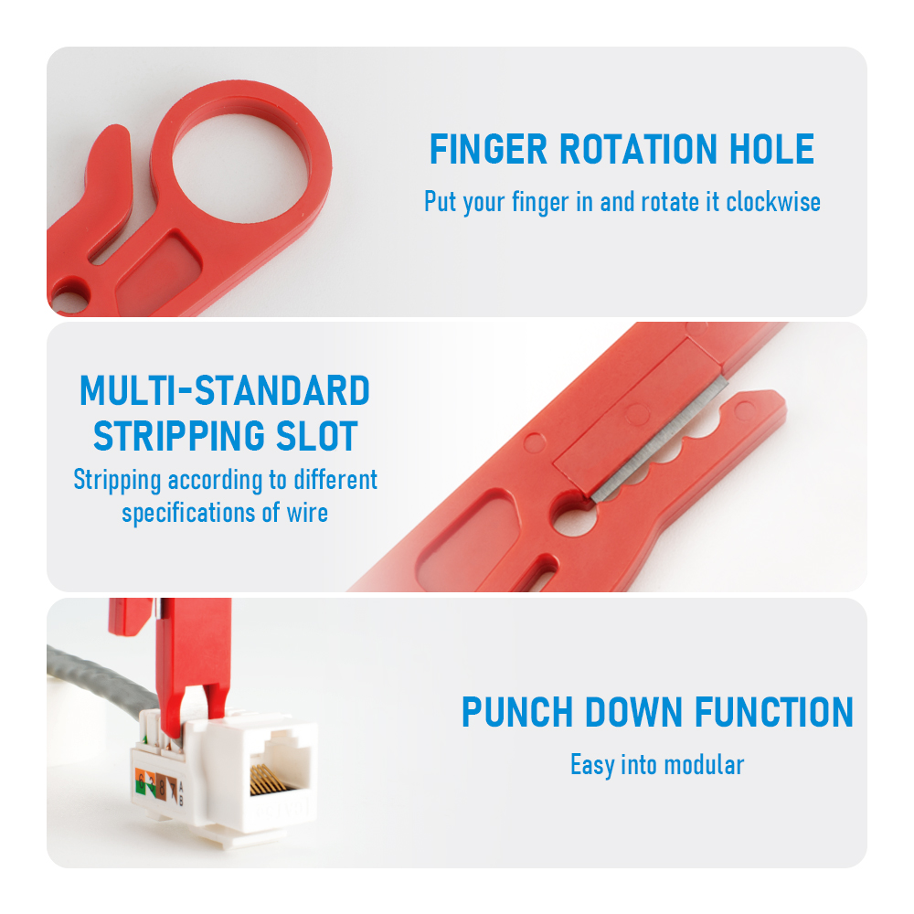 1팩/3팩 펀치다운 기능이 있는 와이어 스트리퍼, RJ - Power Tools Germany 리뷰 및 가격