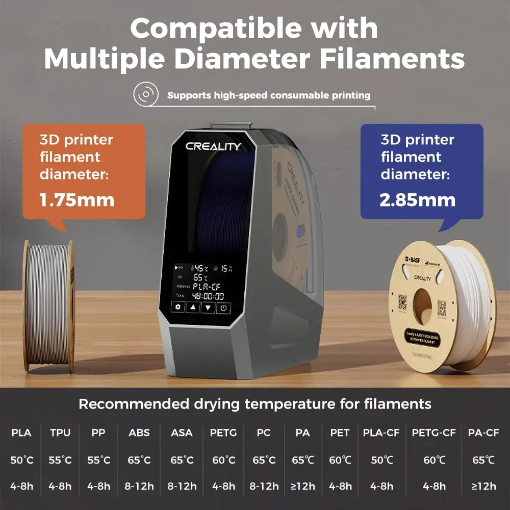 Creality Space Pi 필라멘트 건조기 360 - Creality Printer Ender 3 V3 리뷰 및 가격